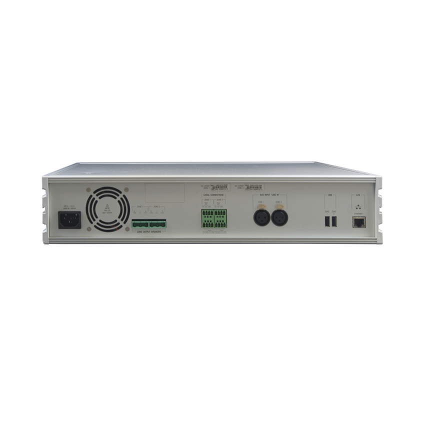 ETAPA DE POTENCIA DIGITAL 4x120W 100V  MILLENNIUM IP CON CONECTIVIDAD IP LAN, SUPERVISON, CALIDAD DE SONIDO HQ PARA 4 ZONAS, EN FORMATO RACK 2U