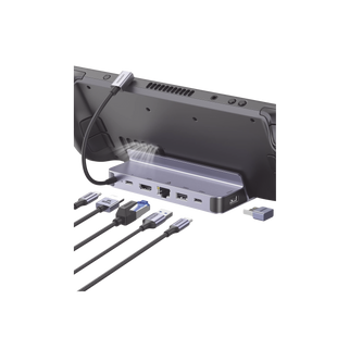 HUB USB-C (Docking Revodok Pro) 6 en 1 | Soporte para Steam Deck  | 2 USB-A 3.0 (5Gbps) | USB-C 3.0 (5Gbps) | RJ45 (Gigabit Ethernet) | HDMI 2.0 4K@60Hz | USB-C PD Carga 100W | Carcasa de Aluminio.