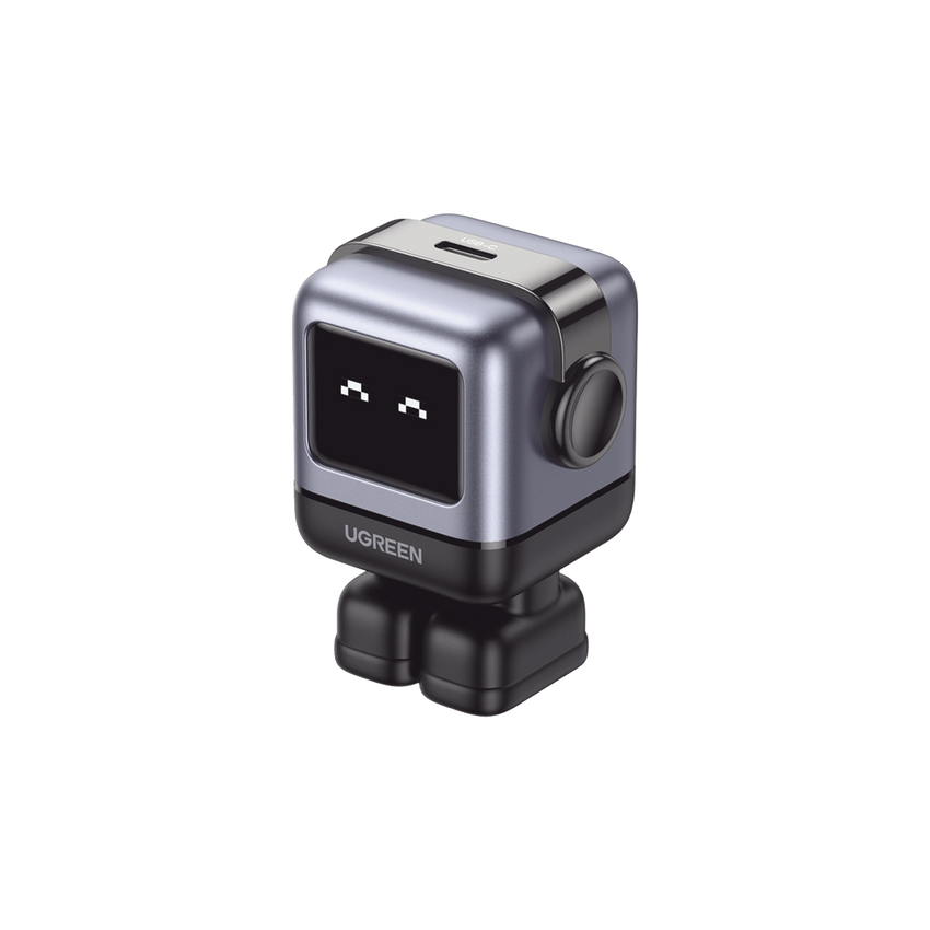 Cargador Mini GaNRobot 30W serie UNO | 1 USB-C de Carga Rápida | Tecnología GaN II | Multiprotocolo PD/QC/SCP/FCA | Carga Inteligente | Pantalla LED | Zapato Magnético Extraíble | Thermal Guard | Color Negro.