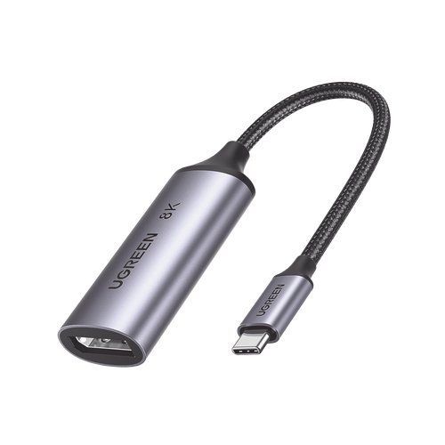 Cable Adaptador USB-C a DP 1.4 |  8K@60Hz | 4K@240Hz | Compatible con Thunderbolt 3 & 4 | HDR | eARC | DTS |  Dolby | 3D | ALLM | VRR | Admite Multi-Stream (MST) | Longitud del cable 10cm | Caja de Aluminio.