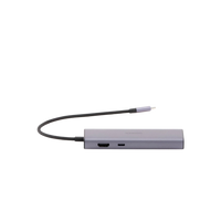 HUB USB-C (Docking Revodok) 6 en 1 | 3 Puertos USB-A 3.0 (5 Gbps) | USB-C PD 100W | HDMI 4K@30Hz | Entrada 1 RJ45 (Gigabit Ethernet) | Chip de Última Generación | Potente Disipación de Calor |  Caja de Aluminio.