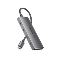 HUB USB-C 3.2 10 Gbps 4 en 1 | 4 Puertos USB-C 3.2 | Thunderbolt | Compatible con MacBook, Chormebook, iMac, iPad Pro, iOS, Windows, Mac OS, Android | Excelente Disipación de Calor | Carcasa de Aluminio | Cable de Nylon Trenzado.
