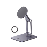 Soporte de Aluminio Magnético para Smartphone | Fuerza Magnética Súper Potente 500g | Compatibilidad IPhone 15/14/13/12 | Apto para celulares Android | Altura y Angulo Ajustable | Protección Antideslizante | Portátil.