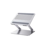 Soporte para Laptop de Aluminio | Soporta Laptops de 10 a 17.3''| Excelente Estabilidad | Capacidad de Carga 5Kg | Diseño Ergonómico | Altura y Angulo Ajustable | Plegable y Portátil | Protecciones de Silicona.