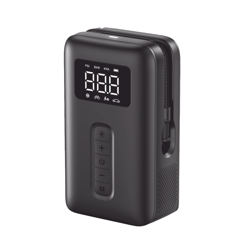 Inflador de Neumáticos | Compresor de Aire Portátil |  Bomba de Aire de 150 PSI | Flujo de Aire de 15L/Min | Con Batería Integrada | Cuenta con Luz LED | Ideal para coches, bicicletas, pelotas de motocicleta.