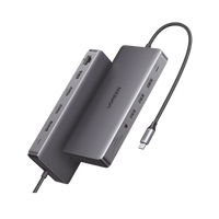 HUB USB-C (Docking Revodok Pro 313) 13 en 1 | 2 HDMI 4K@60Hz | 1 DP 4K@60Hz | USB-C 3.2 (10Gbps) | 2 USB-A 3.2 (10Gbps) | 2 USB-A 3.0 (5Gbps) | USB-C PD Carga 100W | RJ45 (Gigabit Ethernet) | SD + Micro SD (TF) Simultáneo | Jack Audio 3.5mm.