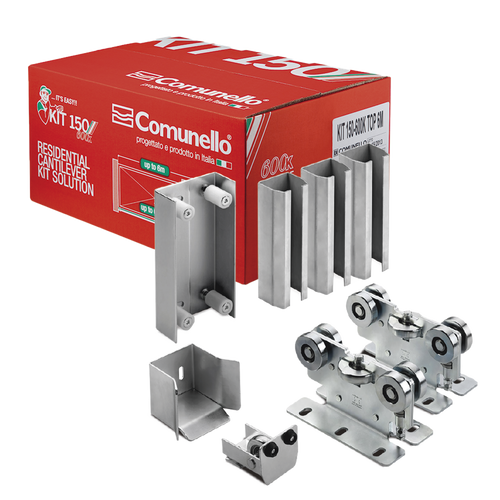 KIT para puertas autoportantes de hasta 3 m y 600 kg con rodillos de nylon
