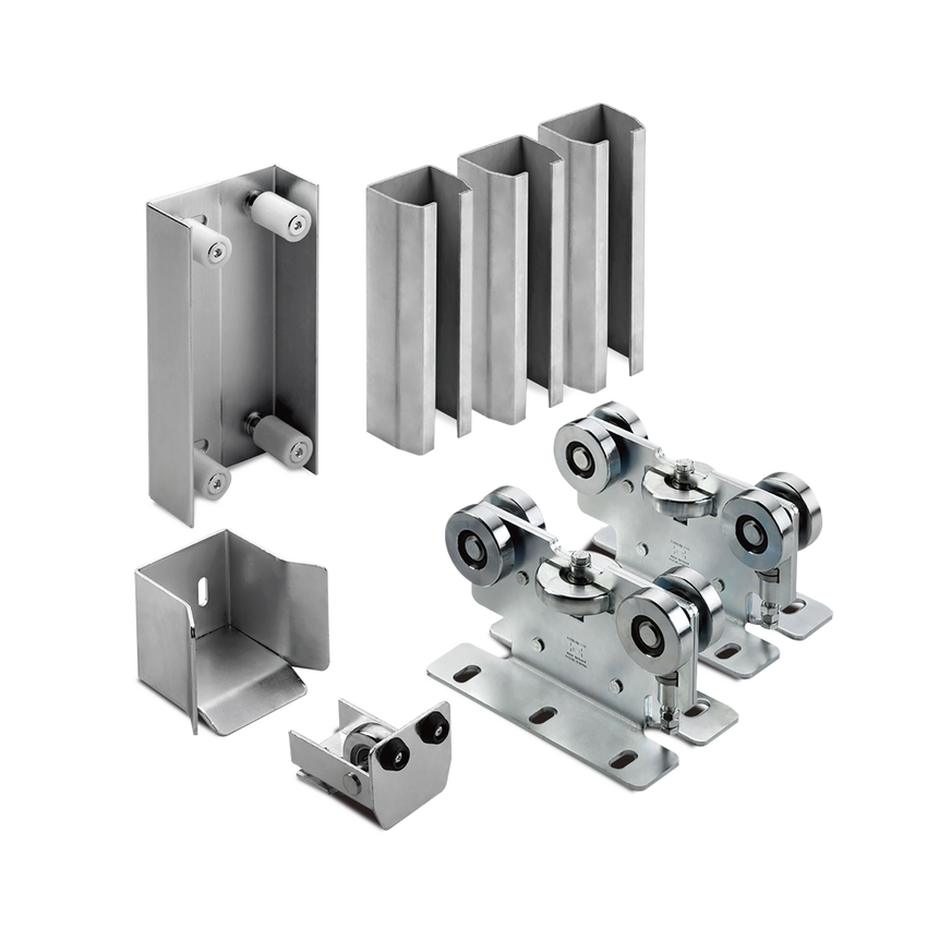KIT para puertas autoportantes de hasta 3 m y 600 kg con guia para puertas corredizas