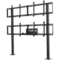 Soporte Modular para Video Wall Pedestal 2x2 / Ajuste Micro Sin Herramientas / 8 Puntos de Alineación / Capacidad 500 lb / VESA 200x200 a 600x400 mm / Estructura Aluminio / Gestión Cableado Integrada / Almacenamiento Multimedia