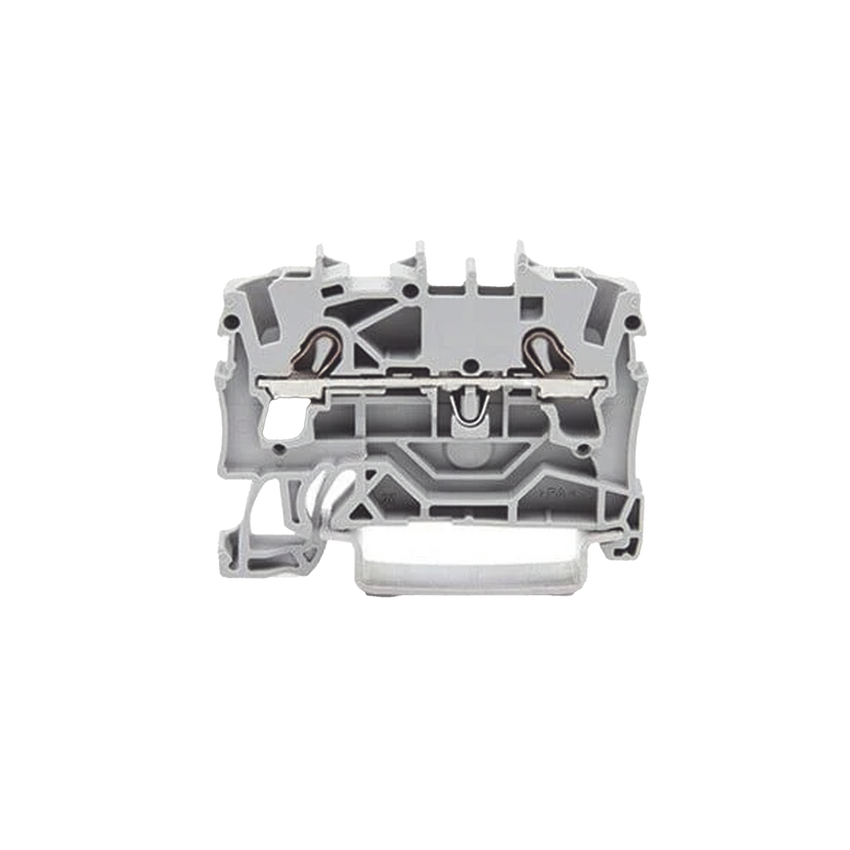 Borna de paso para 2 conductores; 2,5 mm²; Apropiado para aplicaciones Ex e II; Marcaje lateral y central; para carril DIN 35 x 15 y 35 x 7,5; Push-in CAGE CLAMP®; 2,50 mm²; gris