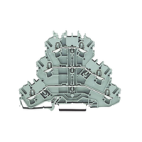 Borna de tres pisos; borna de paso/paso/paso; l/l/l; sin porta-etiquetas; apropiado para aplicaciones ex e ii; para carril din 3