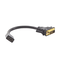 Convertidor DVI Macho a HDMI Hembra | Bidireccional | DVI 24+1 | 1080P@60Hz | Cable de 22 cm (8.66 Pulgadas) | Negro