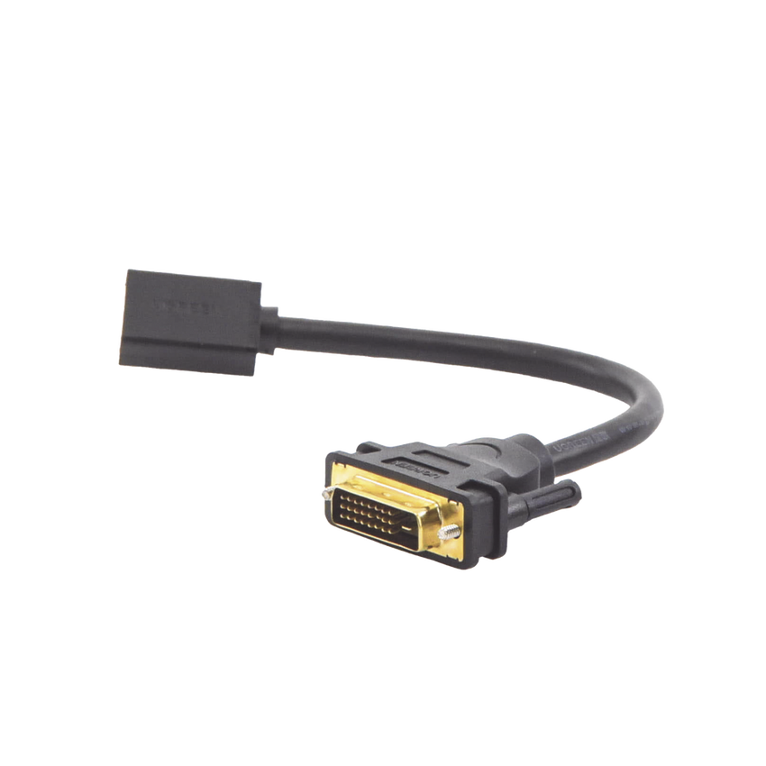 Convertidor DVI Macho a HDMI Hembra | Bidireccional | DVI 24+1 | 1080P@60Hz | Cable de 22 cm (8.66 Pulgadas) | Negro
