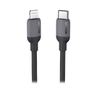 Cable USB-C a Lightning / Certificado MFi / 1 Metro / Adecuado para iPhone, iPad, iPod / Carga Rápida PD 20W /  Sincronización de Datos de hasta 480 Mbps / Goma de Silicona y  TPE. / Suave al Tacto / Color Negro