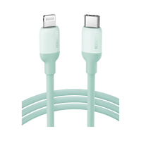 Cable USB-C a Lightning / Certificado MFi / 1 Metro / Adecuado para iPhone, iPad, iPod / Carga Rápida PD 20W /  Sincronización de Datos de hasta 480 Mbps / Goma de Silicona y  TPE. / Suave al Tacto / Color  Green