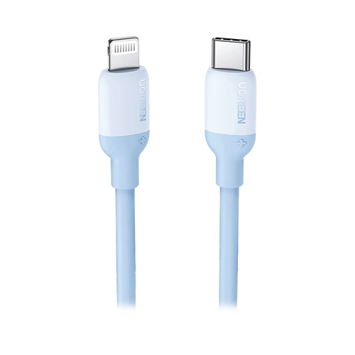 Cable USB-C a Lightning / Certificado MFi / 1 Metro / Adecuado para iPhone, iPad, iPod / Carga Rápida PD 20W /  Sincronización de Datos de hasta 480 Mbps / Goma de Silicona y  TPE. / Suave al Tacto / Color Navy Blue