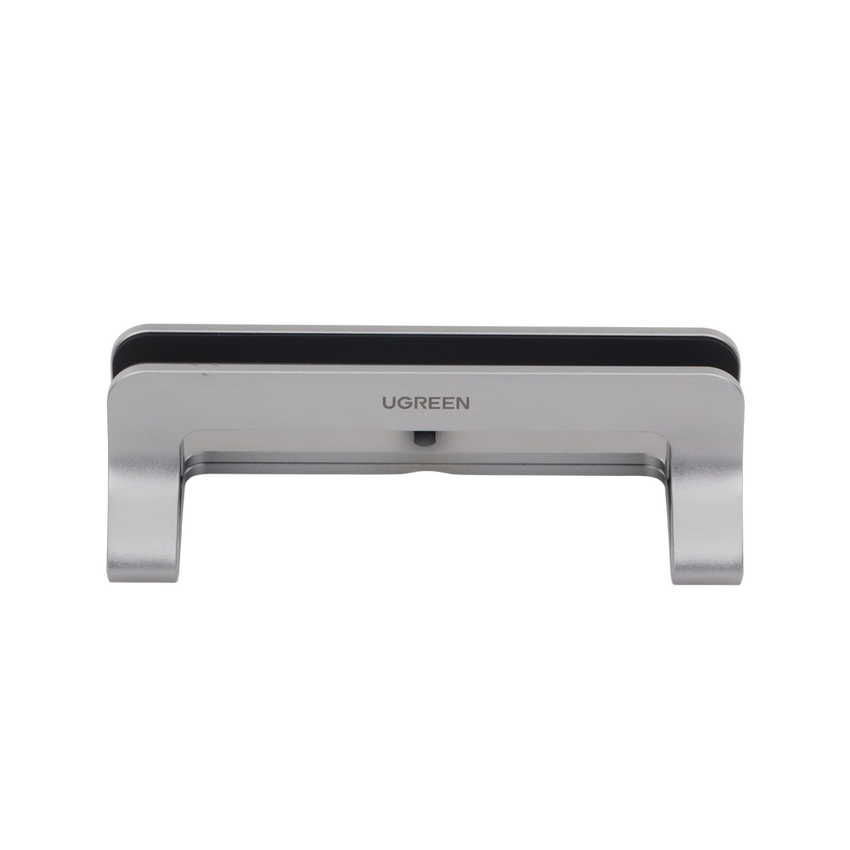 Soporte Vertical para Laptop / Adecuado para escritorio / Anchura Ajustable (12-26mm) / Amplia compatibilidad / Anti-Arañazos / Anti-Deslizante /Ajustable Mediante Tornillos / Color Plata / Aluminio + Silicona