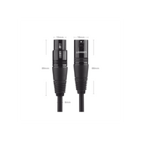 Cable para Micrófono XLR Tipo Canon Macho a Hembra | 5 Metros Plug & Play | Anti interferencias | Triple Blindaje | Alta Calidad | Color Negro