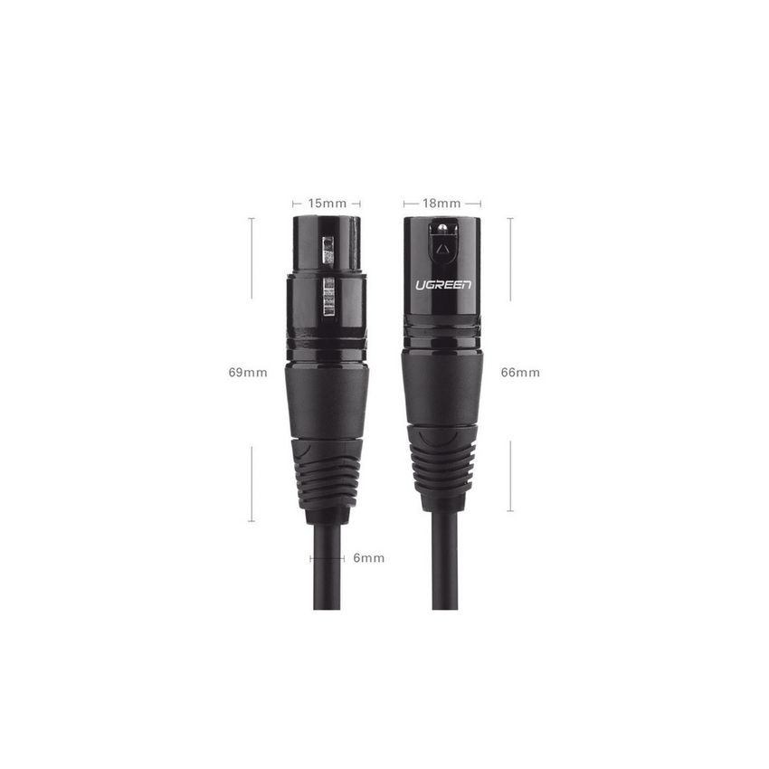 Cable para Micrófono XLR Tipo Canon Macho a Hembra | 5 Metros Plug & Play | Anti interferencias | Triple Blindaje | Alta Calidad | Color Negro