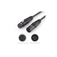 Cable para Micrófono XLR Tipo Canon Macho a Hembra / 10 Metros / Plug & Play / Antiinterferencias / Triple Blindaje / Alta Calidad / Color Negro