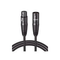 Cable para Micrófono XLR Tipo Canon Macho a Hembra / 10 Metros / Plug & Play / Antiinterferencias / Triple Blindaje / Alta Calidad / Color Negro
