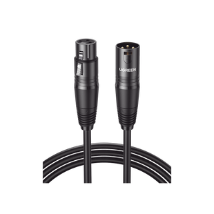 Cable para Micrófono XLR Tipo Canon Macho a Hembra / 10 Metros / Plug & Play / Antiinterferencias / Triple Blindaje / Alta Calidad / Color Negro