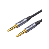 Cable Auxiliar de 3.5mm / Cable Audio Estéreo / Núcleo de Alambre de Cobre Esmaltado / Carcasa de Aluminio Azul + Nylon Trenzado /  Soporta Micrófono / 2 Metros