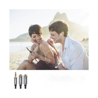 Cable Adaptador/Divisor de Audio de 3.5mm Macho a 2 Terminales de 3.5mm Hembra / 25 cm de Longitud / Cable TPE / Color Negro