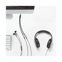 Cable Adaptador/Divisor de Audio de 3.5mm Macho a 2 Terminales de 3.5mm Hembra / 25 cm de Longitud / Cable TPE / Color Negro