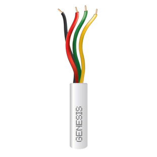Bobina de 305 Metros / Alambre de Cobre / 4 x 22 AWG / Riser / Color Blanco / Para Aplicaciones de Alarmas de Intrusión / Sistemas de Automatización.