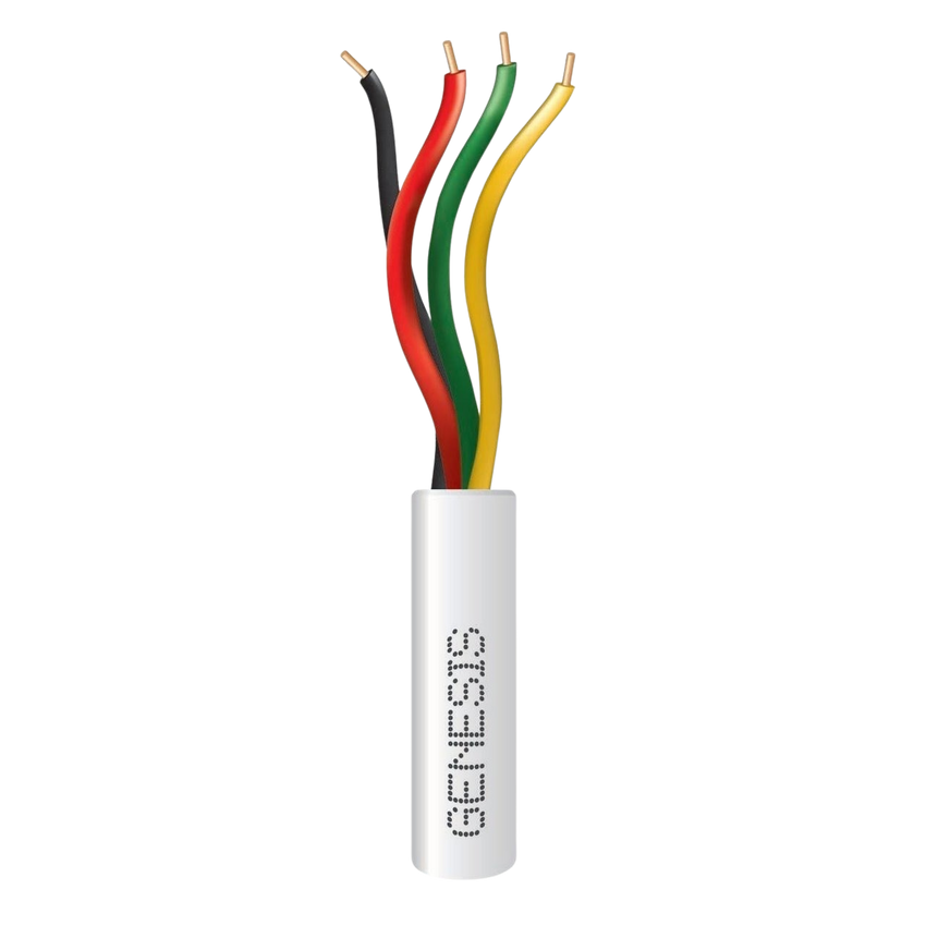 Bobina de 305 Metros / Alambre de Cobre / 4 x 22 AWG / Riser / Color Blanco / Para Aplicaciones de Alarmas de Intrusión / Sistemas de Automatización.