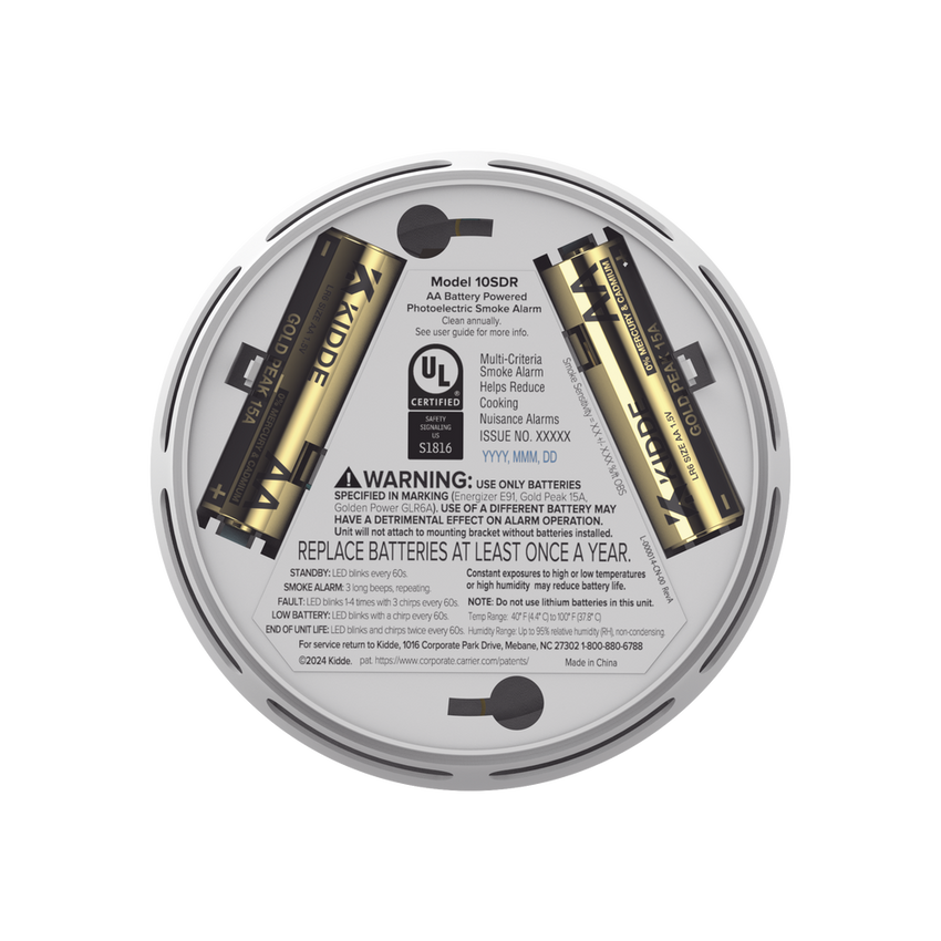 Detector de Humo Compacto Fotoelectrico Autonomo | Batería Reemplazable AA | Modelo 210314281 | Pieza
