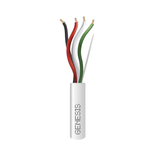 Bobina de 305 Metros / Cable de Cobre / 4 x 18 AWG / Riser / Para Interior / Color Blanco / Para Aplicaciones de Alarmas de Intrusión/Control de Acceso/ Automatización / Interfonos y Tv Porteros