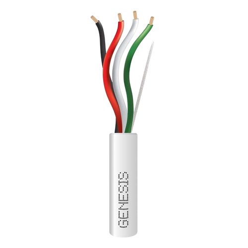 Bobina de 152 Metros / Cable de Cobre / 4 x 18 AWG / Riser / Color Blanco / Para Aplicaciones de Alarmas de Intrusión/Control de Acceso/ Automatización / Interfonos y Tv Porteros