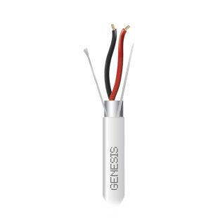 Bobina de 305 Metros (1000 Pies) de Cable 2 x 22 AWG BLINDADO / RISER / Color Blanco / Para Aplicaciones de Audio, Seguridad y Control