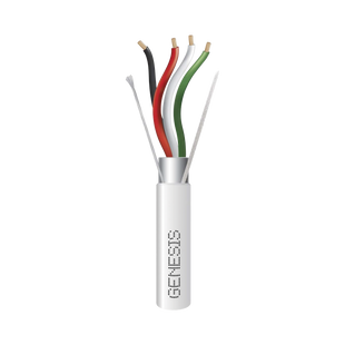 Bobina de 305 Metros (1000 Pies) de Cable 4 x 22 AWG BLINDADO / RISER / Color Blanco / Para Aplicaciones de Audio, Seguridad y Control