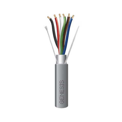 Bobina de 152 Metros de Cable / 6 x 22 AWG BLINDADO / Riser / Color Gris / Para Aplicaciones de Audio, Seguridad y Control