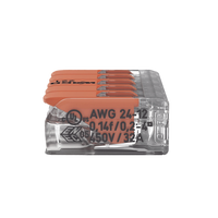 Borna de Conexión / 5 Conductores / 4 mm² Máximo / Palanca Naranja / Transparente / 32A 450V / UL JET ENEC / CAGE CLAMP® / T85