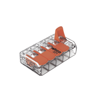 Borna de Conexión / 5 Conductores / 4 mm² Máximo / Palanca Naranja / Transparente / 32A 450V / UL JET ENEC / CAGE CLAMP® / T85