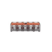 Borna de Conexión / 5 Conductores / 4 mm² Máximo / Palanca Naranja / Transparente / 32A 450V / UL JET ENEC / CAGE CLAMP® / T85