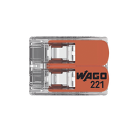 Borne de Conexión con Palancas / Serie 221 / 6 mm² Máximo / 30 A / 300 V / Transparente / T85 / CAGE CLAMP® / Conexión Lateral
