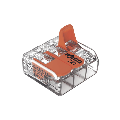 Conector de empalme compacto para todo tipo de conductores transparente 3 conectores