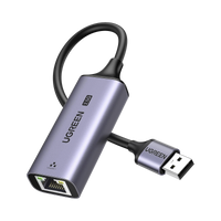 Adaptador USB-A 3.0 a Ethernet 2.5G | Chip de Última Generación RTL8156BG | Indicadores Led | Caja de Aluminio | Diseño Reforzado | Compacto y Portátil | Compatible con Laptop /PC/NAS/Enrutador/Switch de Ethernet, etc.