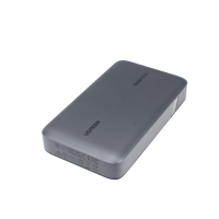 Power Bank de 20000mAh | 3 Salidas 100W Max. | USB-A + 2 USB-C | PD 3.0 | QC3.0 | FCP | SCP | Pantalla Inteligente | Carcasa Ignifuga | Color Gris | Incluye Cable USB de 50cm | Carga tu Laptop de Manera Segura.