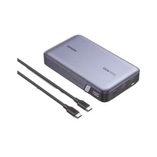 Power Bank de 20000mAh | 3 Salidas 100W Max. | USB-A + 2 USB-C | PD 3.0 | QC3.0 | FCP | SCP | Pantalla Inteligente | Carcasa Ignifuga | Color Gris | Incluye Cable USB de 50cm | Carga tu Laptop de Manera Segura.