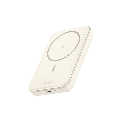 Power Bank MagSafe de 10000mAh | 20W | Carga Inalámbrica y por Cable USB-C | Sistema de Protección Inteligente | Tecnología de Carga Rápida | Ultra Delgado | Ultra ligero | Compatible con iPhone 15/14/13/12 | Color Beige.