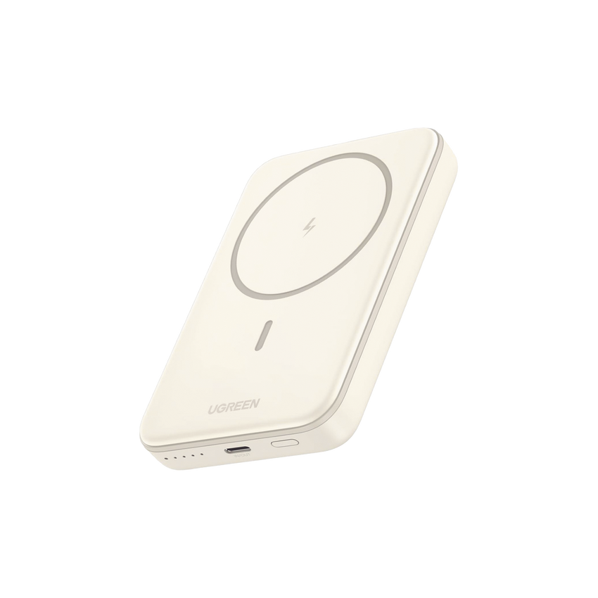 Power Bank MagSafe de 10000mAh | 20W | Carga Inalámbrica y por Cable USB-C | Sistema de Protección Inteligente | Tecnología de Carga Rápida | Ultra Delgado | Ultra ligero | Compatible con iPhone 15/14/13/12 | Color Beige.