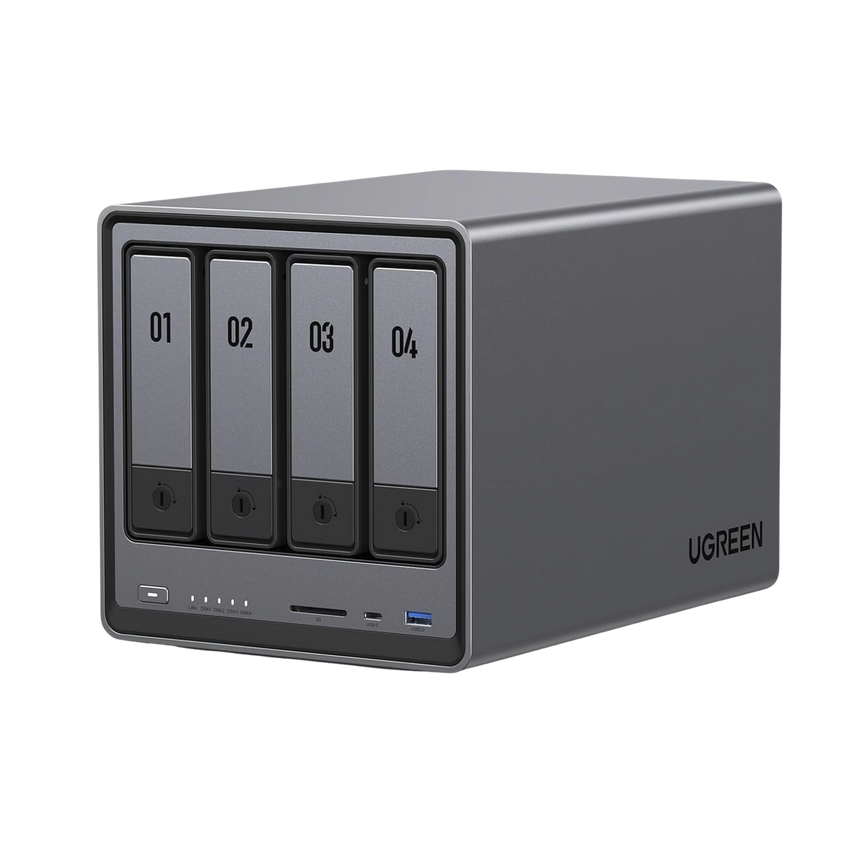 NASync DXP4800 | SO UGOS Pro |  Intel N100 12th Gen Intel® Quad Core™ | 4-Bahias (SATA) hasta 96TB | 2* M.2 SSD hasta 16TB| 8GB DDR5 (Exp. a 16GB) | 2.5Gb Dual Ethernet | HDMI 4K | 2* USB2.0 | 1*USB 3.2Gen | 1* USB 3.2Gen2 | 1*USB-C 3.2Gen2 | SD