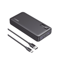 Power Bank 20000mAh | 22.5W | 1 USB-C | 2 USB-A | PD3.0 | QC4.0/3.0/2.0 | FPC | AFC | SPC | PPS | Carga 3 veces más Rápido | Protección Integrada| Material Ignifugo | UL94 V-0 | Pantalla Inteligente | Aprobado por Aerolíneas.