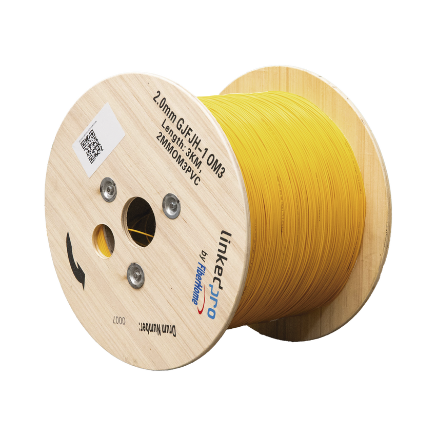 Fibra Óptica Multimodo OM3 2 mm Simplex Tight Buffer (900 micras), Precio Por Metro, (Hasta 2000 Metros en un Solo Tramo de Cable)